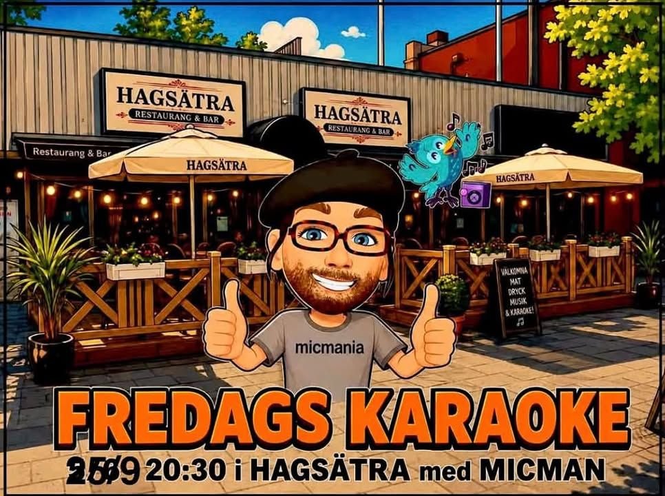KARAOKE PÅ HAGSÄTRA RESTAURANG &AMP; BAR I STOCKHOLM – FREDAG 25 SEPTEMBER KL. 20.30