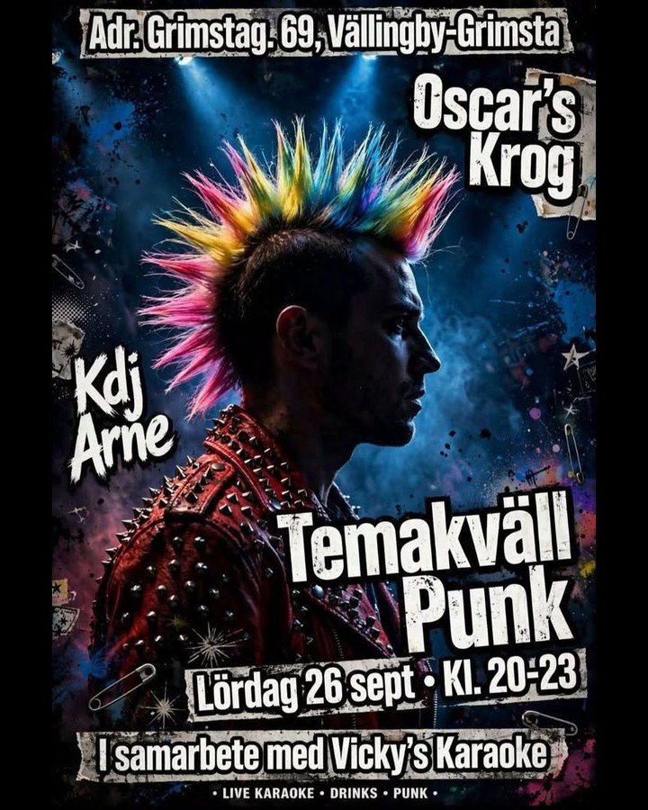 KARAOKE PÅ OSCAR’S KROG I VÄLLINGBY – LÖRDAG 26 SEPTEMBER KL. 20:00
